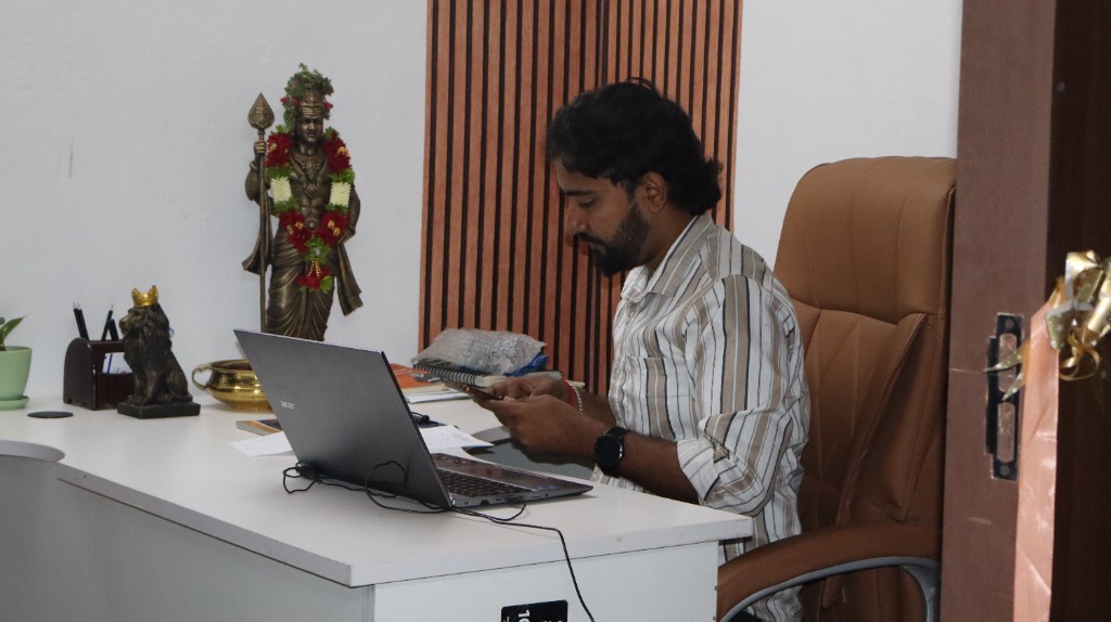 KA Strategist founder desk with branding and strategy setup — Coimbatore