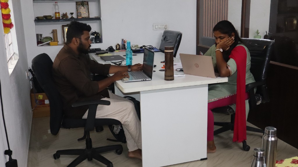 KA Strategist workspace with team members in Tamil Nadu office